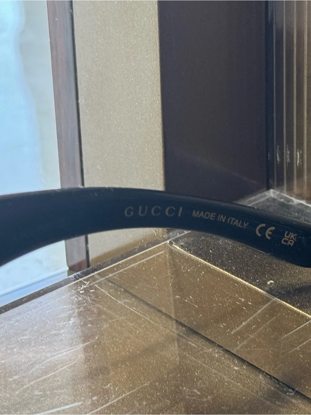 Gucci Black Unisex Wrap Sunglasses with Dark Lenses